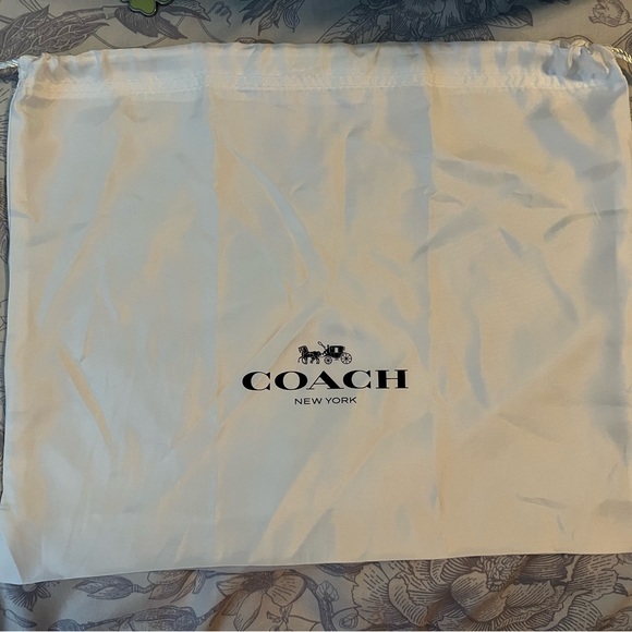 Coach white satin dust bag 16x13 for purse storage. Drawstring. Like new. - Picture 6 of 6